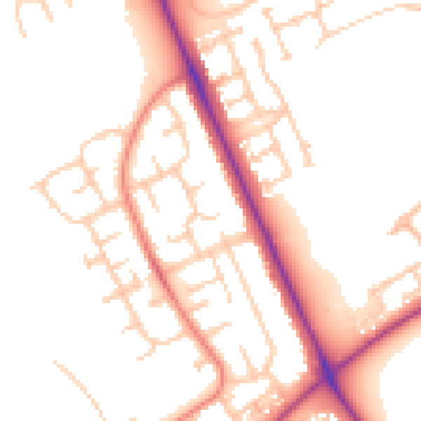 Daytime road noise heatmap for TS4 3NG