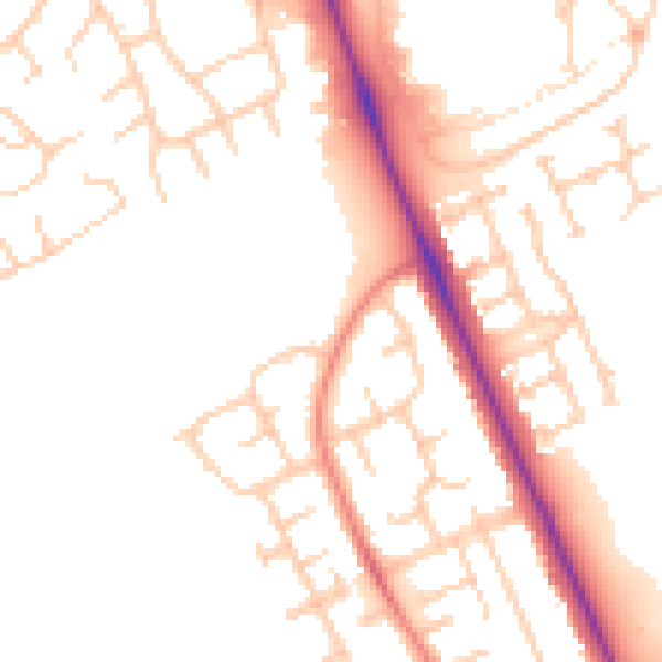 Daytime road noise heatmap for TS4 3PP