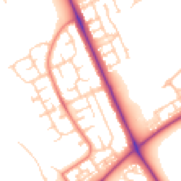 Daytime road noise heatmap for TS4 3PX