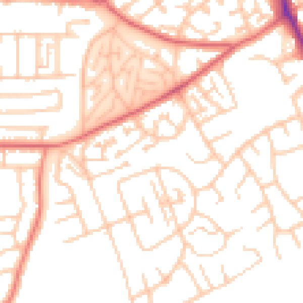 Daytime road noise heatmap for TS4 3TN