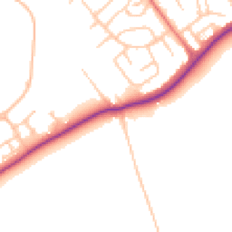Daytime road noise heatmap for TS7 8AU