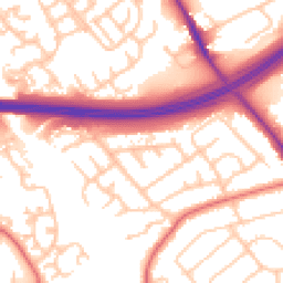 Daytime road noise heatmap for TS7 8JN