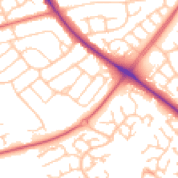 Daytime road noise heatmap for TS7 8ND