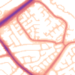 Daytime road noise heatmap for TS7 8QA