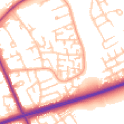 Daytime road noise heatmap for TS7 9PH
