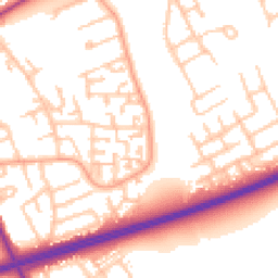 Daytime road noise heatmap for TS7 9PY