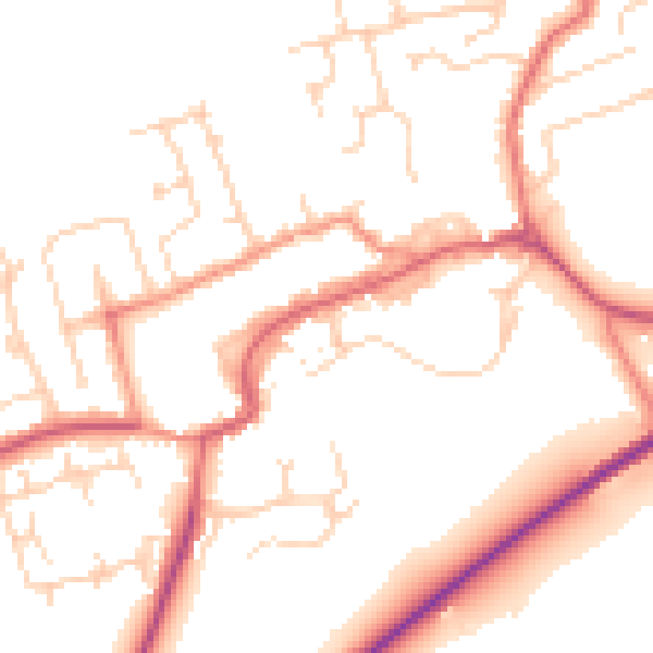 Daytime road noise heatmap for TS9 5AA