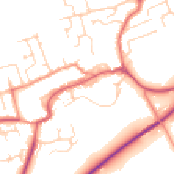 Daytime road noise heatmap for TS9 5AD