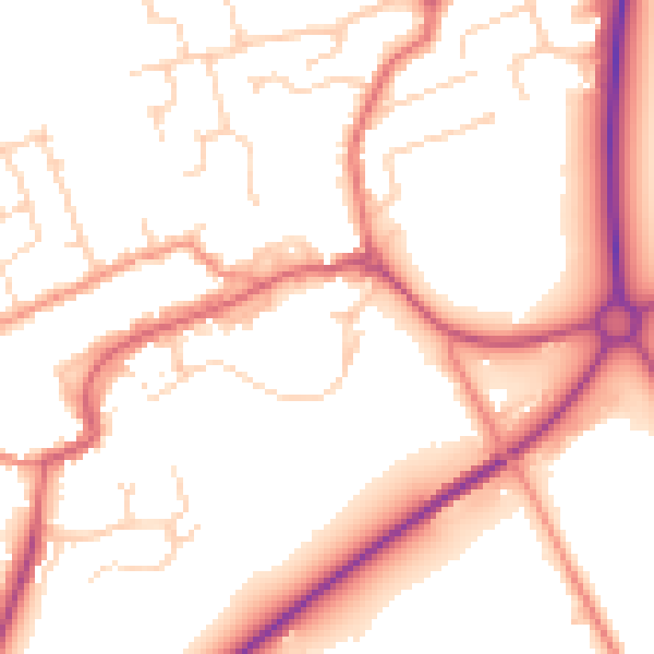 Daytime road noise heatmap for TS9 5AG