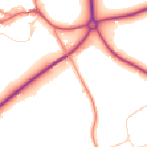 Daytime road noise heatmap for TS9 5AJ
