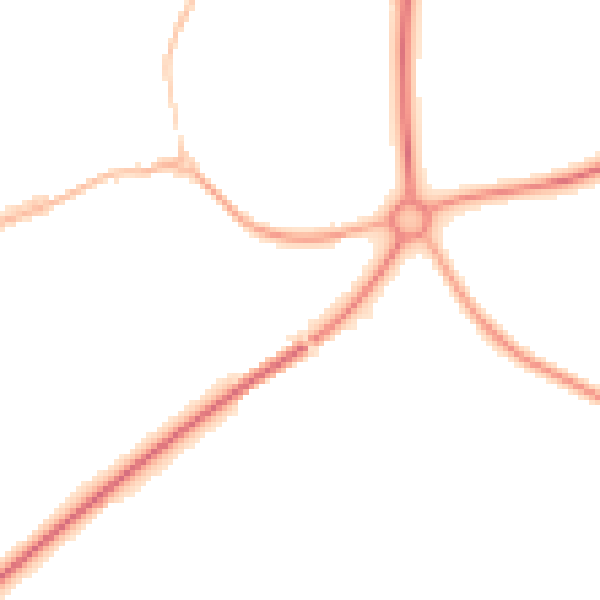 Night-time road noise heatmap for TS9 5AN