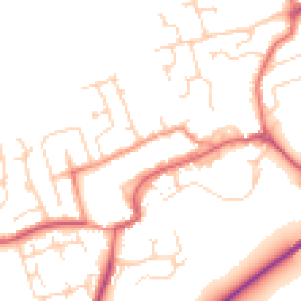 Daytime road noise heatmap for TS9 5AZ