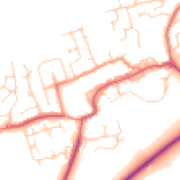 Daytime road noise heatmap for TS9 5BB