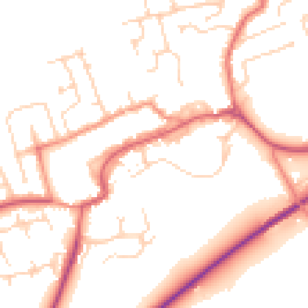 Daytime road noise heatmap for TS9 5BF
