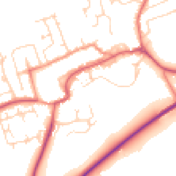 Daytime road noise heatmap for TS9 5BH