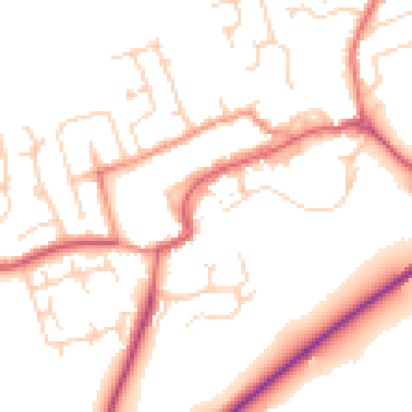 Daytime road noise heatmap for TS9 5BJ