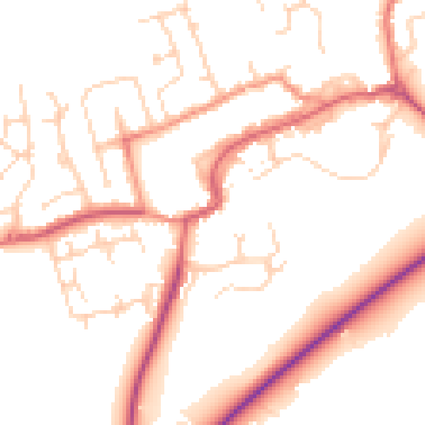 Daytime road noise heatmap for TS9 5BL