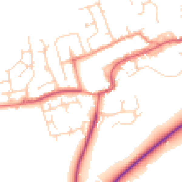 Daytime road noise heatmap for TS9 5BS