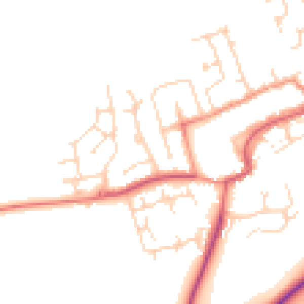 Daytime road noise heatmap for TS9 5BY
