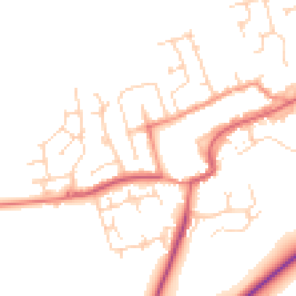 Daytime road noise heatmap for TS9 5DA