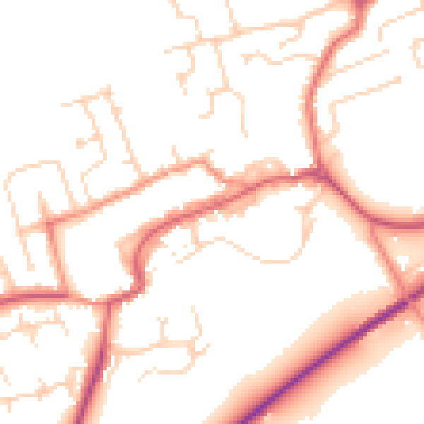 Daytime road noise heatmap for TS9 5DG