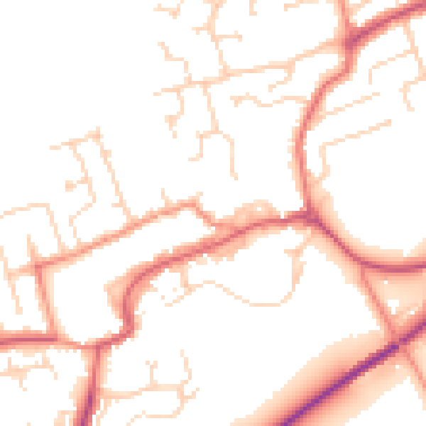Daytime road noise heatmap for TS9 5DJ