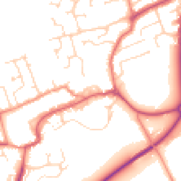 Daytime road noise heatmap for TS9 5DN