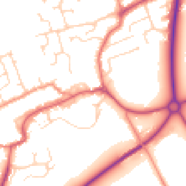 Daytime road noise heatmap for TS9 5DT