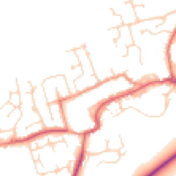 Daytime road noise heatmap for TS9 5DZ