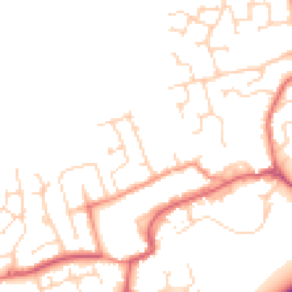 Daytime road noise heatmap for TS9 5EA