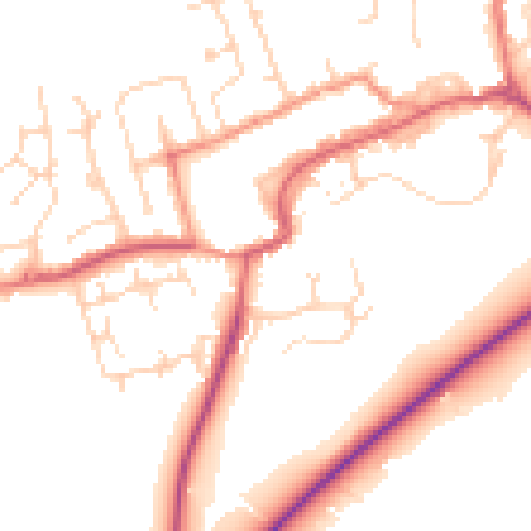 Daytime road noise heatmap for TS9 5FG