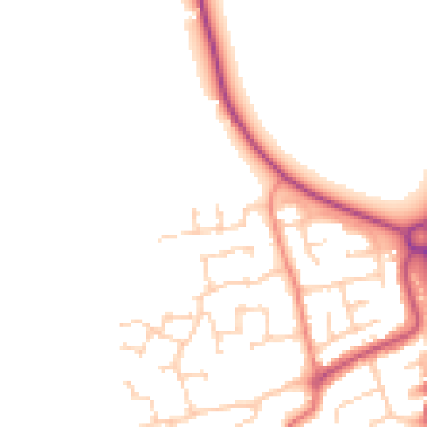 Daytime road noise heatmap for TS9 5FW