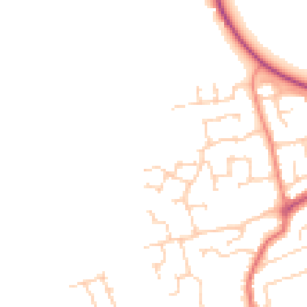 Daytime road noise heatmap for TS9 5GL