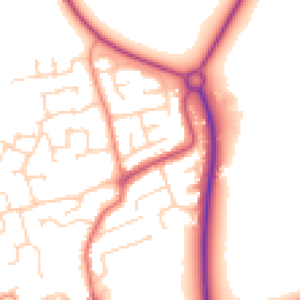 Daytime road noise heatmap for TS9 5HY