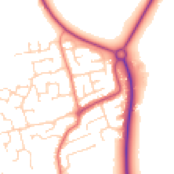Daytime road noise heatmap for TS9 5HZ