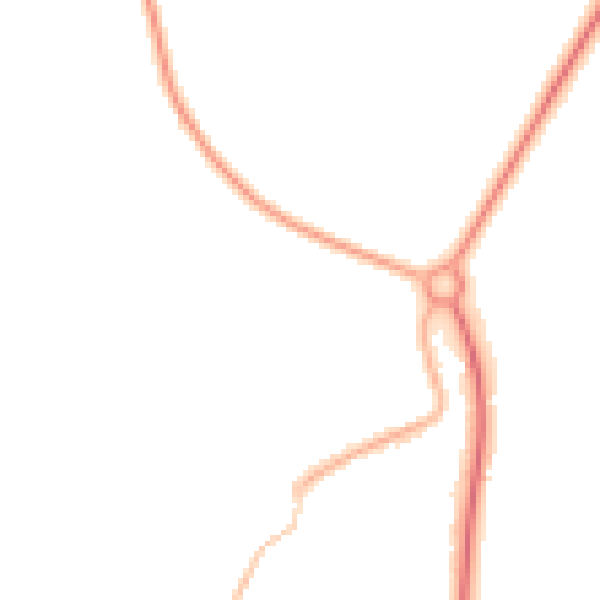 Night-time road noise heatmap for TS9 5JA