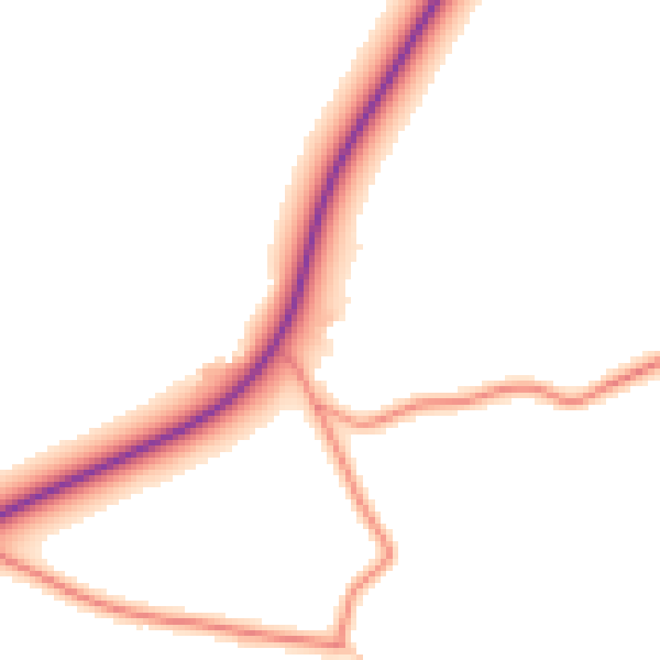 Daytime road noise heatmap for TS9 5LA