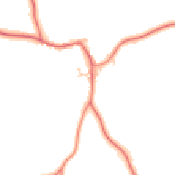 Daytime road noise heatmap for TS9 5LW