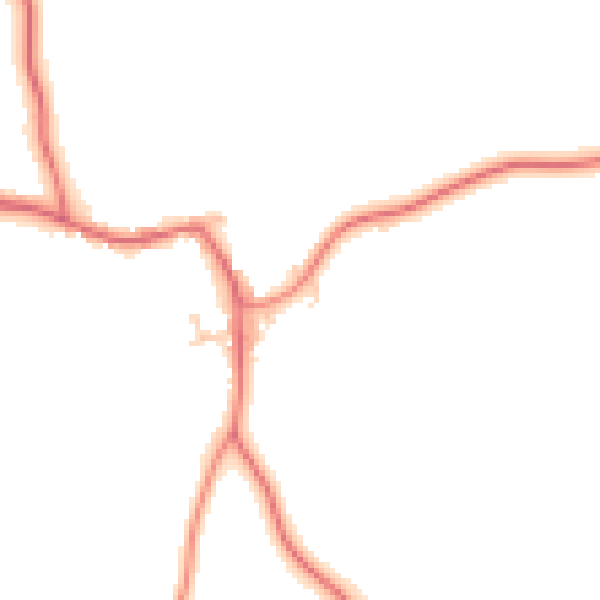 Daytime road noise heatmap for TS9 5NE
