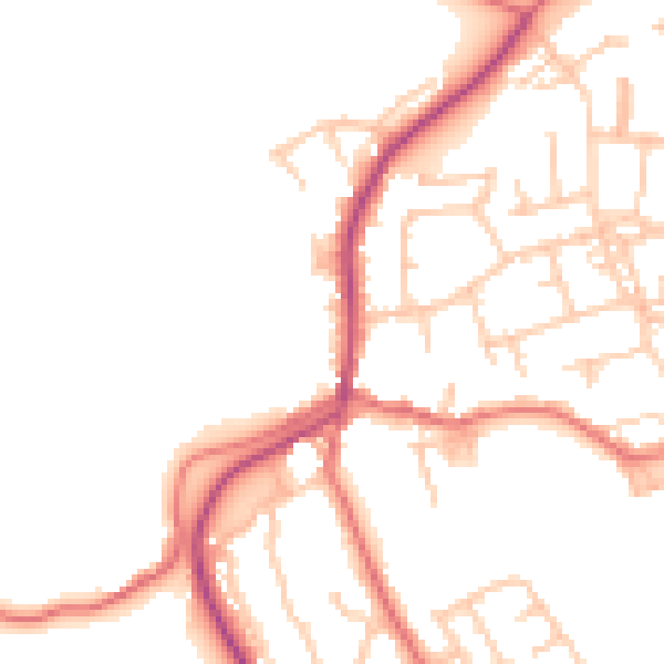 Daytime road noise heatmap for TS9 6AA