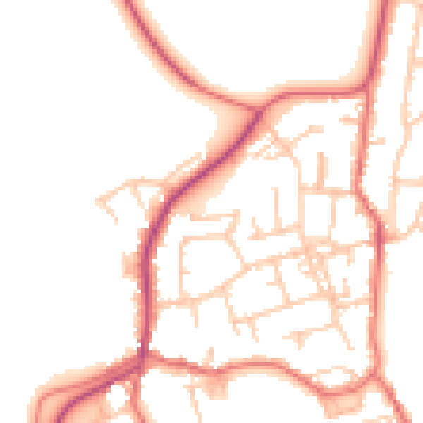 Daytime road noise heatmap for TS9 6AG