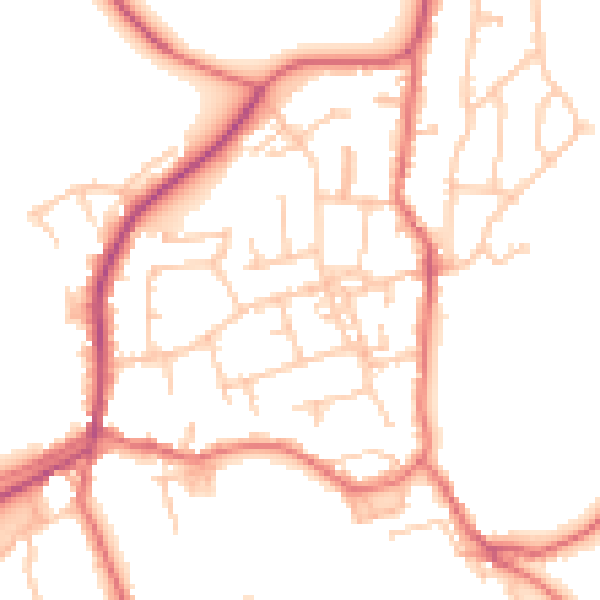 Daytime road noise heatmap for TS9 6AS
