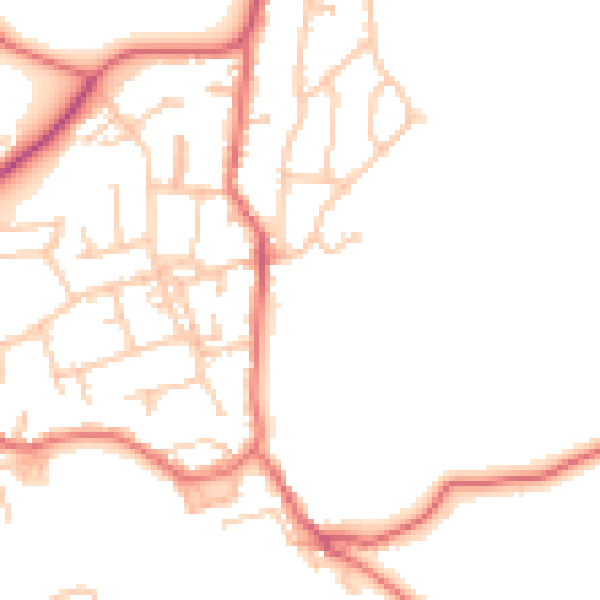 Daytime road noise heatmap for TS9 6BQ