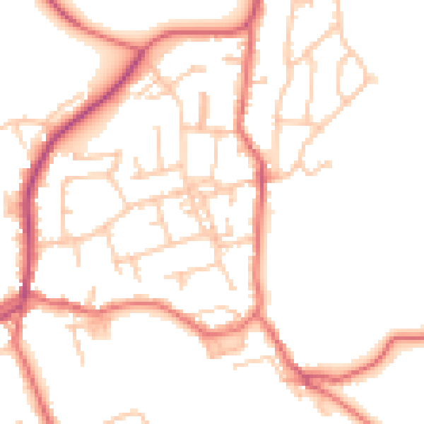 Daytime road noise heatmap for TS9 6BZ