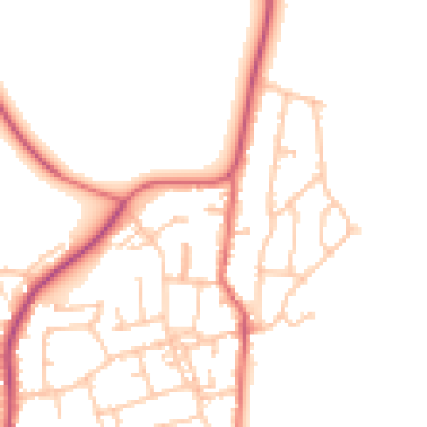 Daytime road noise heatmap for TS9 6DQ