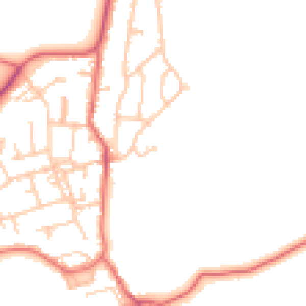 Daytime road noise heatmap for TS9 6ET