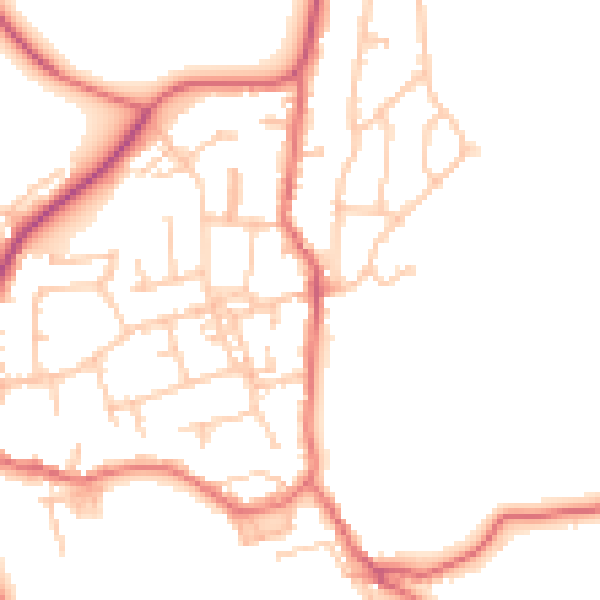 Daytime road noise heatmap for TS9 6EX