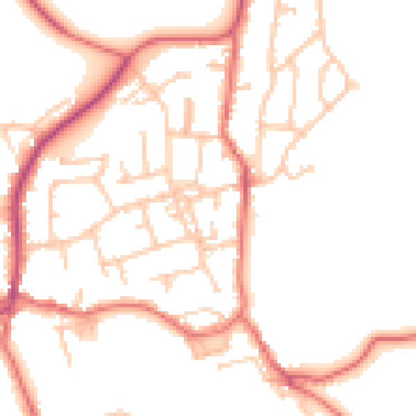 Daytime road noise heatmap for TS9 6GA