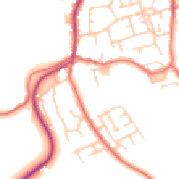 Daytime road noise heatmap for TS9 6JT
