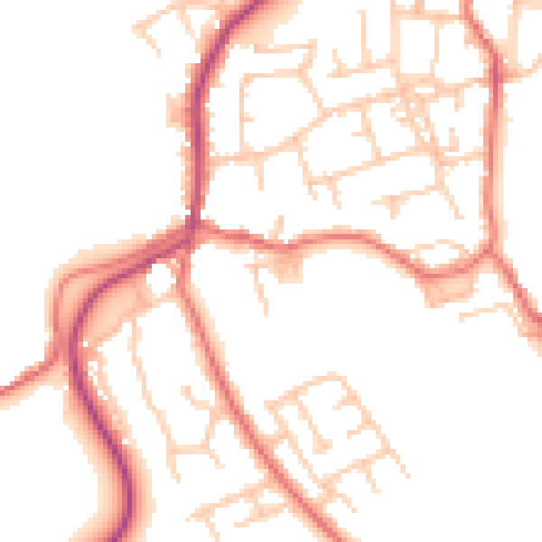 Daytime road noise heatmap for TS9 6NG
